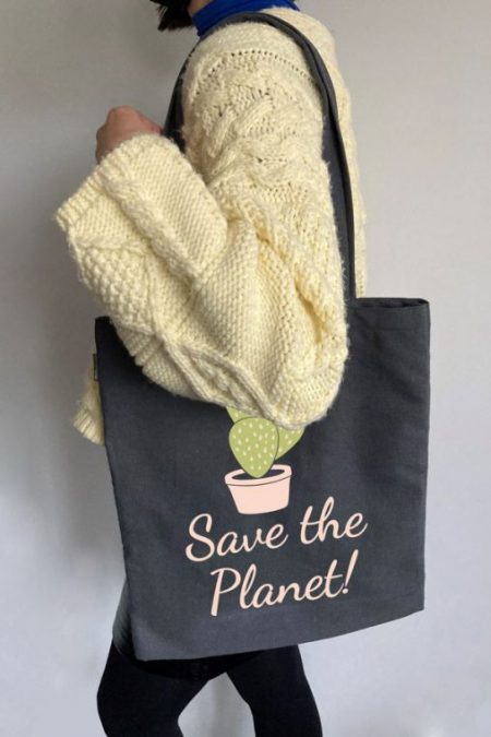 Sacoșă bumbac reciclat - Save the planet